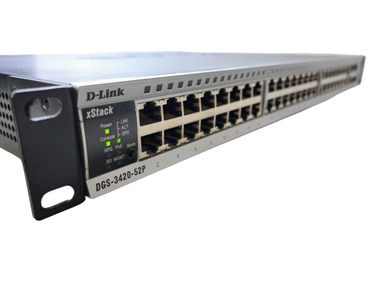 D-Link xStack DGS-3420-52P | 48 Port Gigabit PoE Switch | 4x 10G SFP+ | )