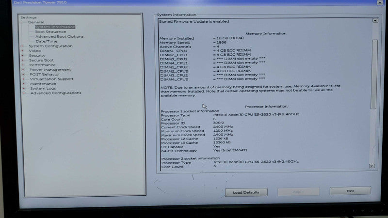 Dell precision T7810 2x Xeon E5-2620 V3 @ 2.40ghz / 16gb ram / Quadro k420 #