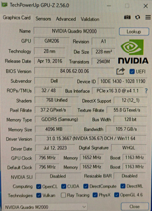 NVIDIA Quadro M2000 | 4GB GDDR5 Graphics Card | 4x Display Port )