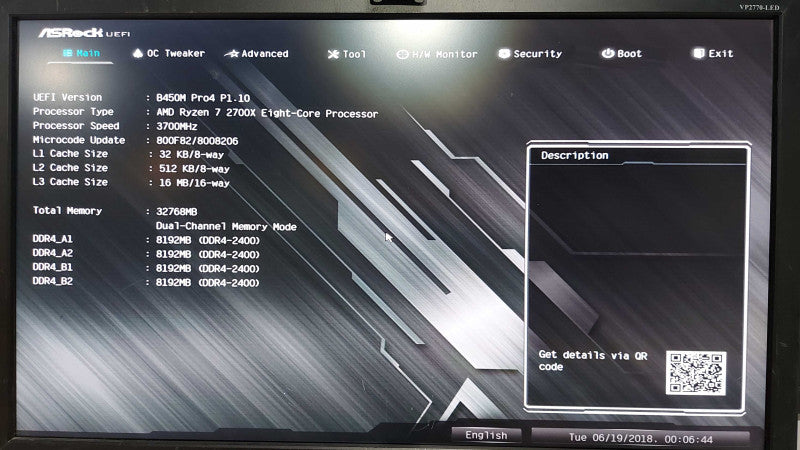 Custom PC Ryzen 7 2700X @ 3.70ghz / 32gb ram / B450M Mobo #