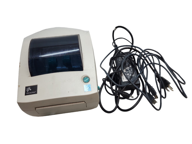 Zebra GC420d Direct Thermal Label Printer USB  with Compatible Power Adapter &