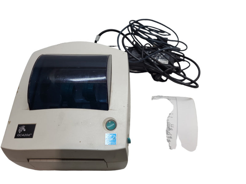 Zebra GC420d Direct Thermal Label Printer USB  with Compatible Power Adapter &