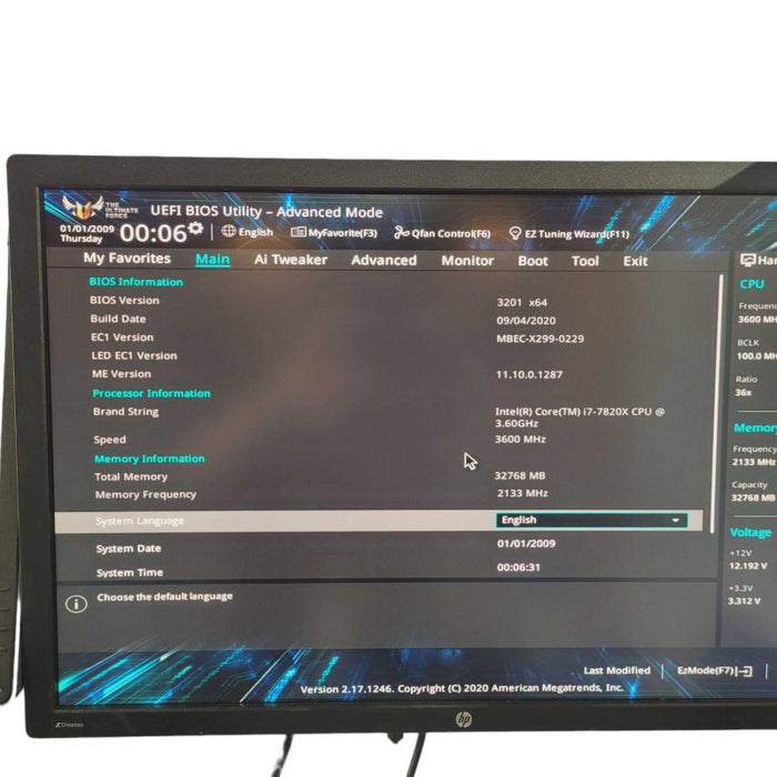 ASUS TUF X299 MARK2 with i7-7820X CPU 32GB RAM  -