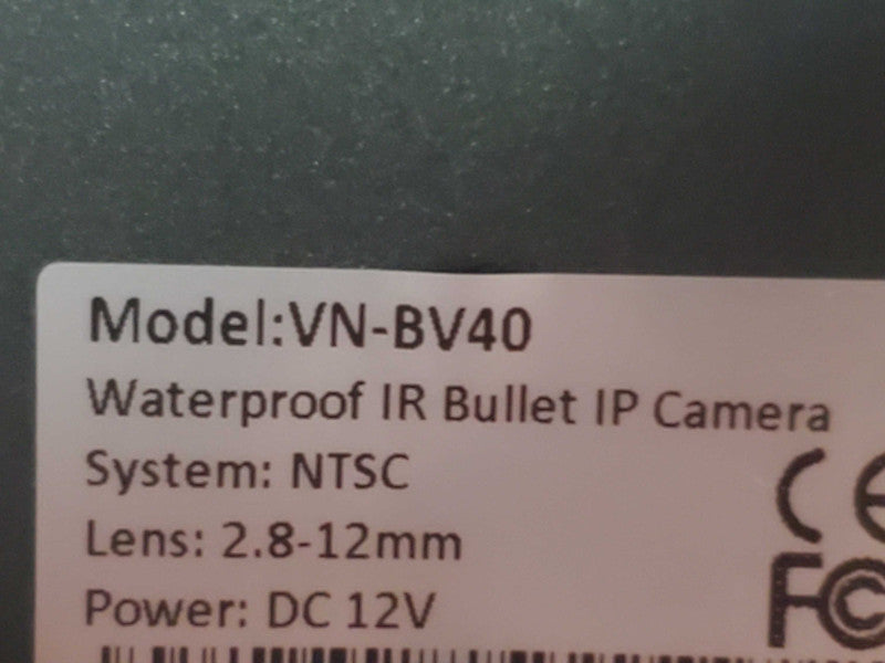 Unbranded Digital Security Camera Model VN-BV40 Waterproof BulletCam (AS-IS) |