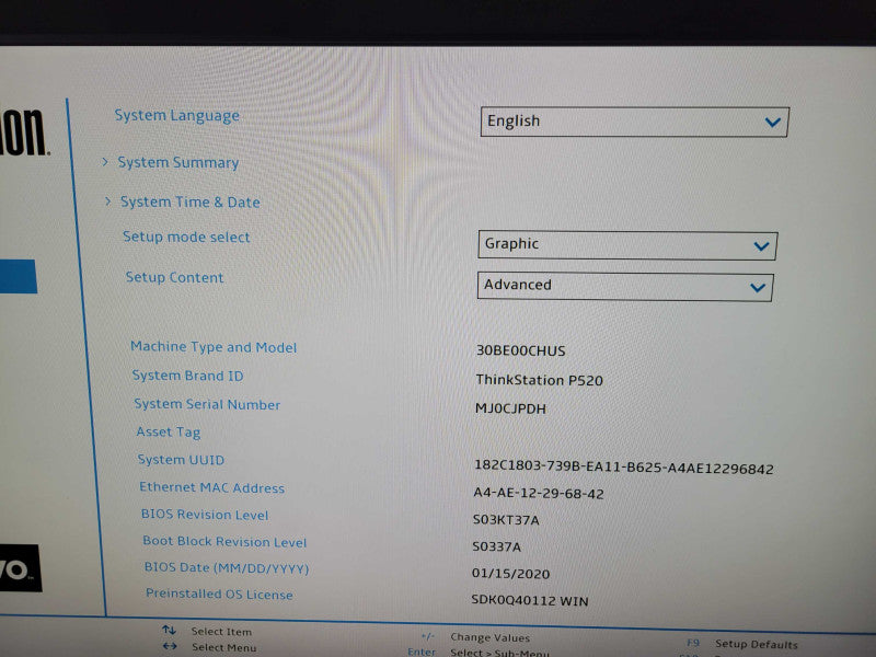 Lenovo ThinkStation P520 - Xeon W-2223 | 64GB DDR4 | NO HDD | QUDARO K1200 %