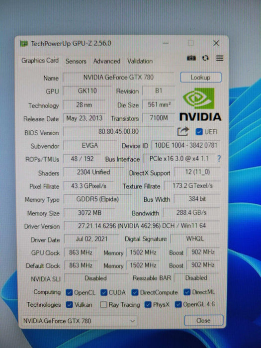 NVIDIA GTX 780 3GB %