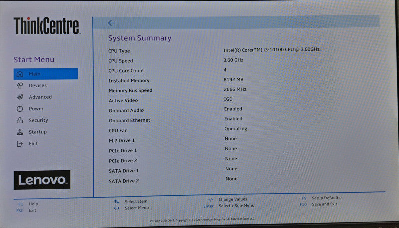 Lenovo ThinkCentre M70c SFF | i3-10100 @ 3.60GHz 8GB DDR4 No HDD/OS )