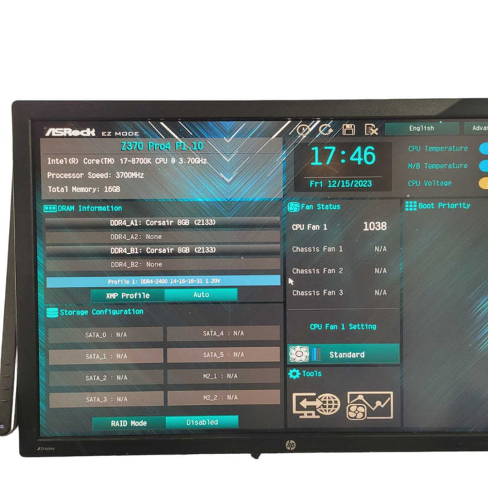ASRock Z370 Pro 4 MOBO with i7-8700K 16GB RAM  -
