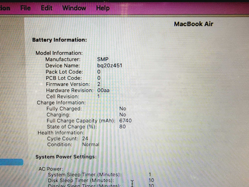 Apple Macbook Air 2015 13\\" Core i7-5650U @ 2.2GHz 8GB DDR3 120GB SSD (