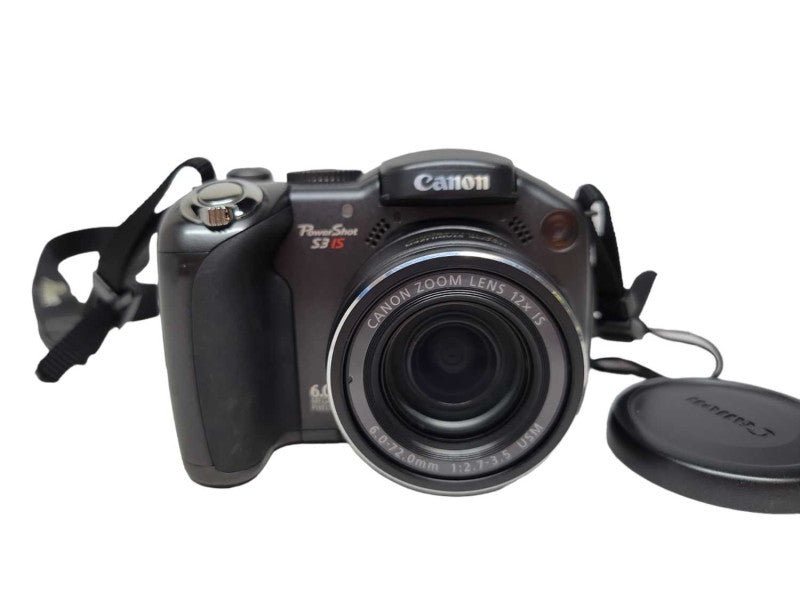 Grey Canon PowerShot S3 IS 6.0MP LCD Flip Screen Digital Camera %