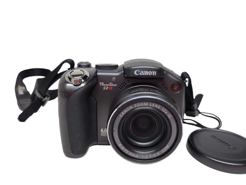 Grey Canon PowerShot S3 IS 6.0MP LCD Flip Screen Digital Camera %