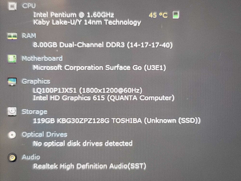 Microsoft Surface Go| Pentium | 8GB DDR3 | 128GB  Î²