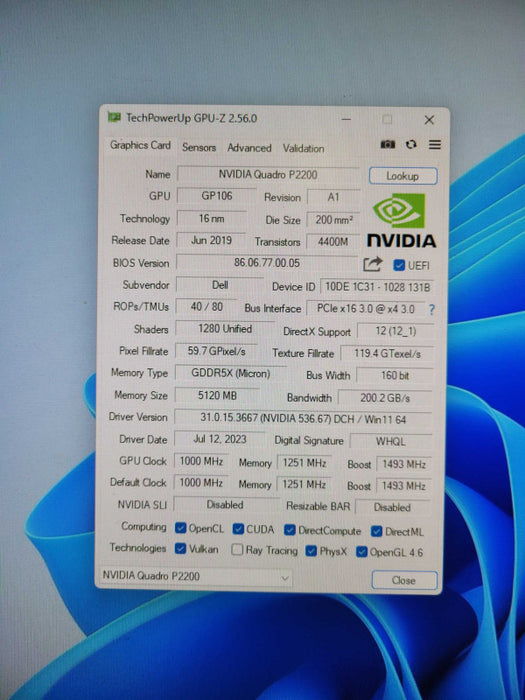 Quadro P2200 NVIDIA 5GB GDDR5X Graphics Card  !