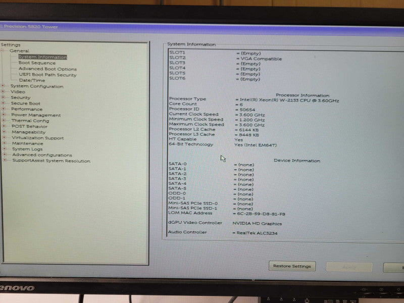Dell Precision T5820 Xeon W-2123 3.6GHz, 32GB RAM, No HDD/GPU, 950W PSU _