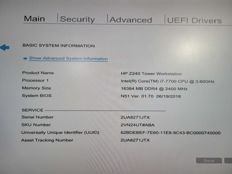 HP Z240 Tower | i7-7700 @ 3.60GHz 16GB DDR4 | No GPU or HDD\\'s !