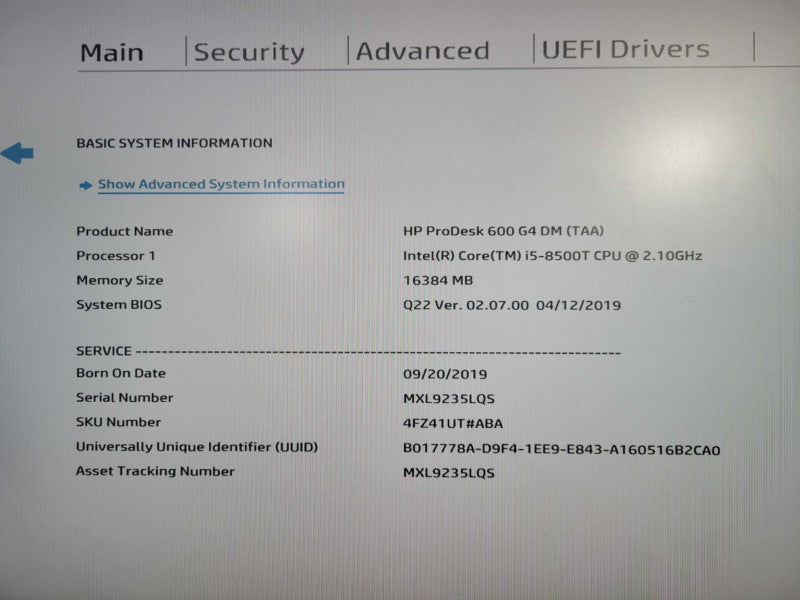 HP ProDesk 600 G4 USFF i5-8500T @ 3.00GHz 16GB DDR4 256GB M.2 !