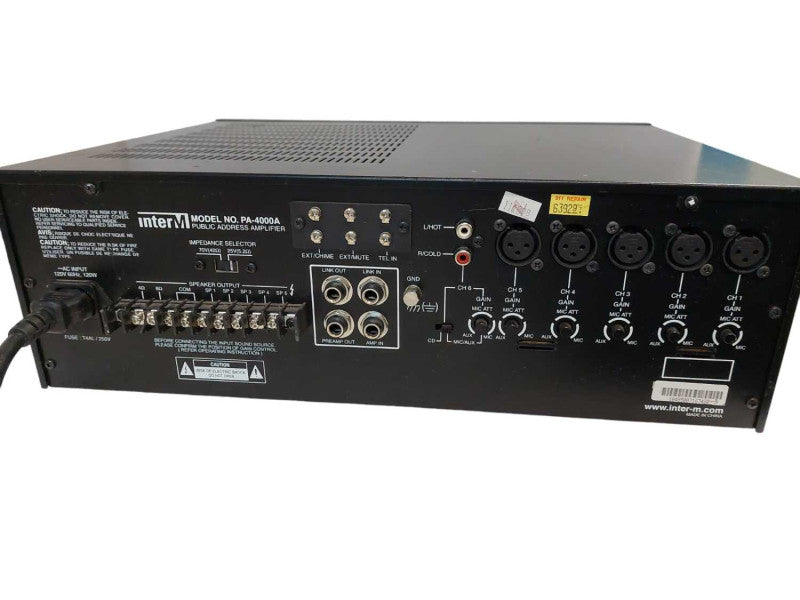 InterM Public Address Amplifier Model: PA-4000A =