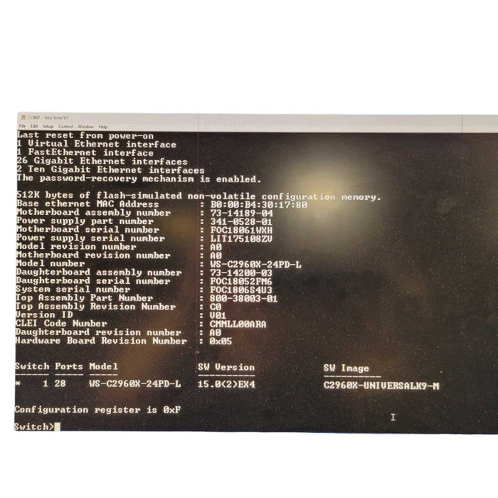 Cisco WS-C2960X-24PD-L V01 24 PoE+ Gigabit Network Switch  -