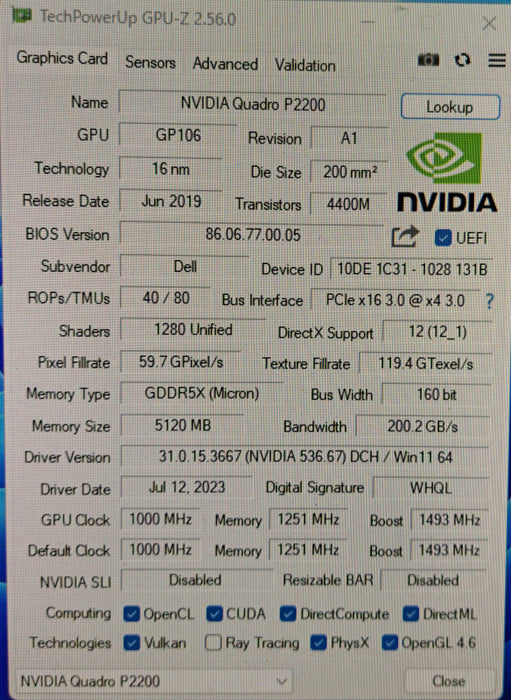 NVIDIA Quadro P2200 5GB GDDR5X Graphics Card | 4x DP )
