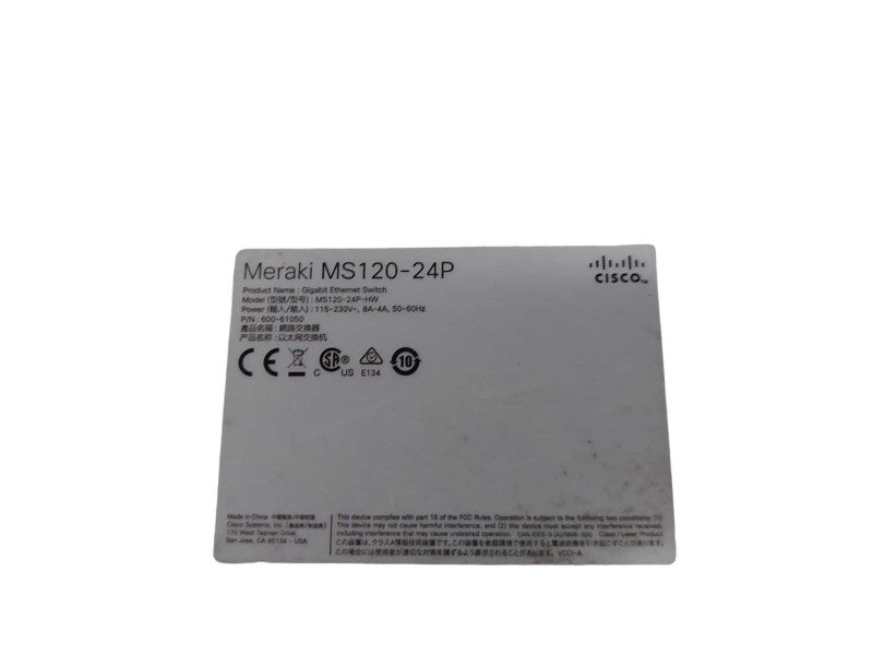 Cisco Meraki MS120-24P PoE Switch *UNCLAIMED* #