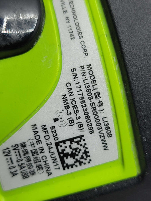 Zebra LI3608-SR00003VZWW Rugged Handheld Digital 1D Barcode Scanner Q_