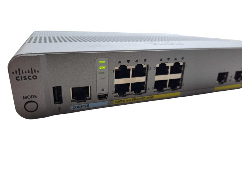 Cisco WS-C3560CX-8PC-S | 8x Gigabit PoE+ 2x SFP Silent Switch | Factory Reset )