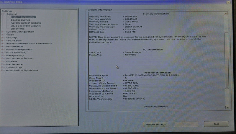 Dell OptiPlex 5060 USFF | i5-8500T @ 2.10GHz 16GB DDR4 512GB NVMe + Adapter )