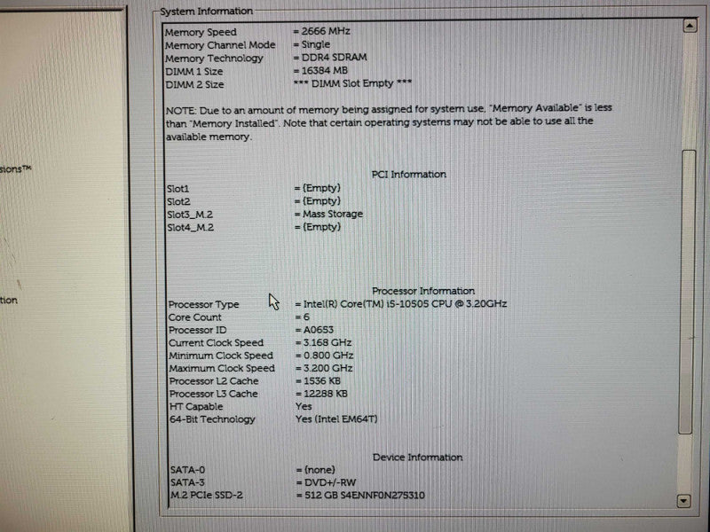 Dell OptiPlex 3080 Core i5 - 10500T CPU @ 2.30GHz 16GB DDR4 512GB NVMe $