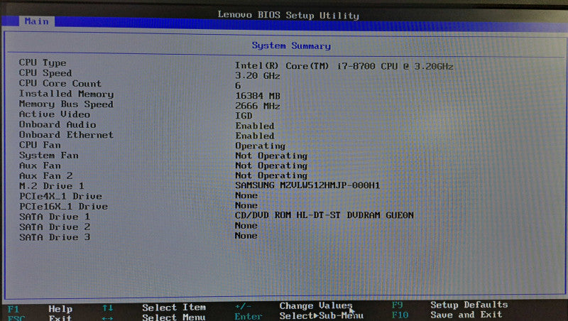 Lenovo ThinkCentre M720s SFF | i7-8700 @ 3.20GHz 16GB DDR4 512GB NVMe )