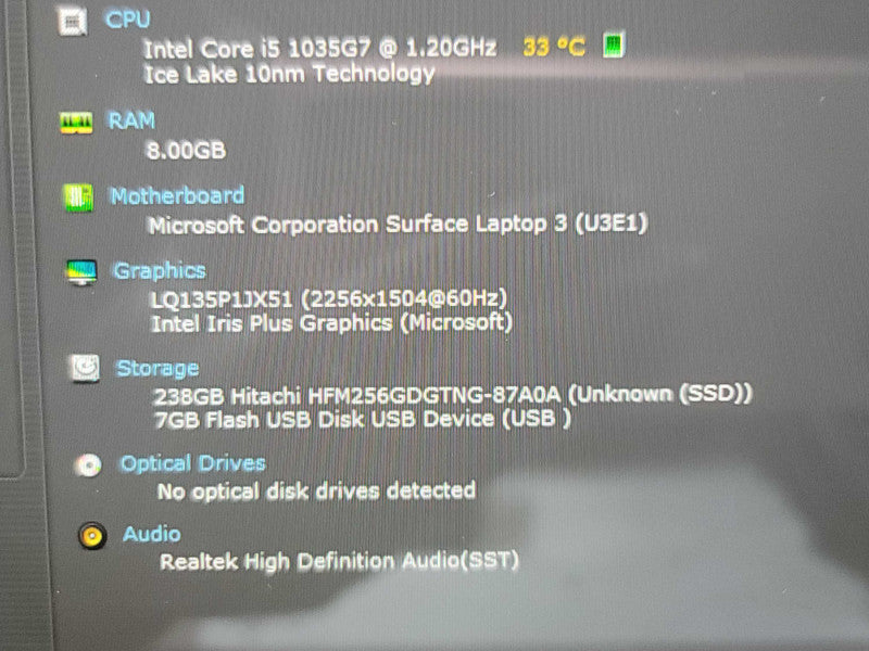 Microsoft Surface Laptop 3| i5-1035G7| 8GB DDR3| 256GB SSD QÎ²