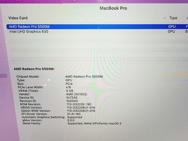 Apple Macbook Pro 2019 15\\" Core i9-9980HK @ 2.4GHz 32GB DDR4 1TB SSD Radeon Pro 5500M 4GB (