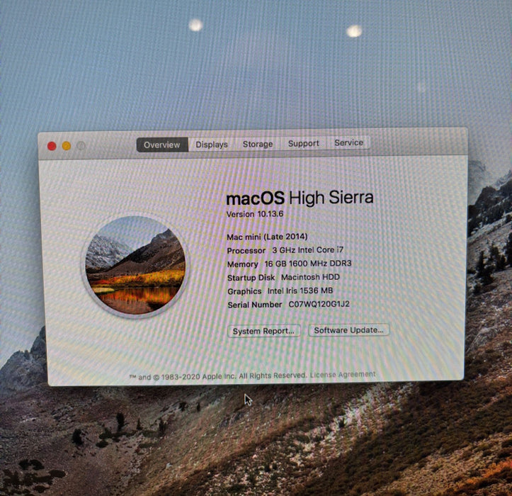 Apple Mac mini Late 2014 Intel Core i7-4578U@3.00 GHz 16GB RAM 512GB PCIe SSD