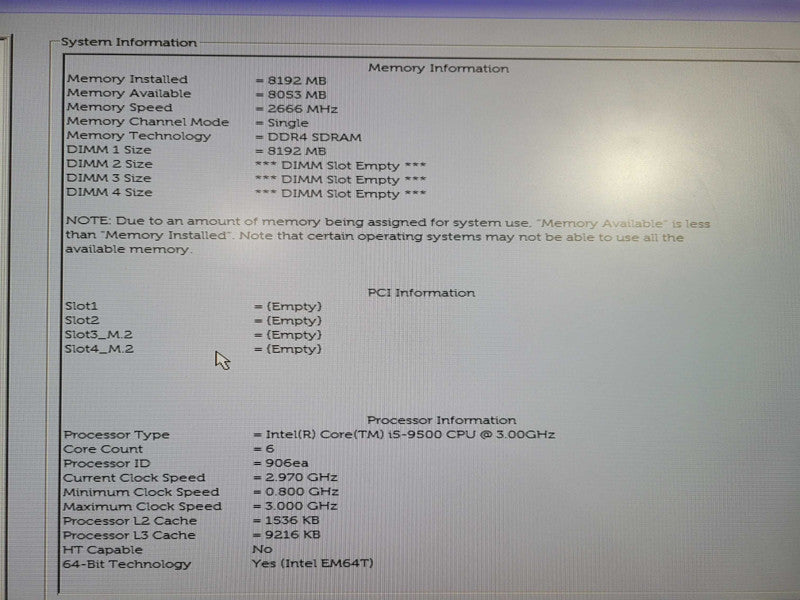 Dell OptiPlex 7070 SFF i5-9500 @ 3.00GHz 8GB DDR4 256GB SSD !