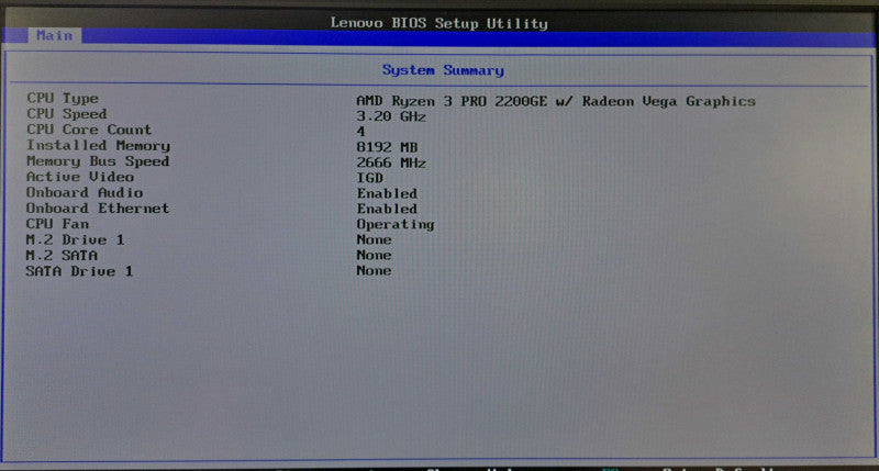 Lenovo M715q USFF | Ryzen 3 PRO 2200GE @ 3.20GHz 8GB DDR4 | Vega Graphics )