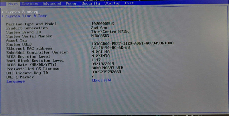 Lenovo M715q USFF | Ryzen 3 PRO 2200GE @ 3.20GHz 8GB DDR4 | Vega Graphics )
