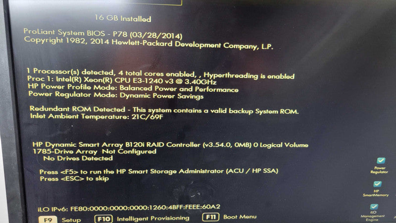 HP PL ML310e Gen8 v2 - Xeon E3-1240 v3 | 16GB RAM | B120i RAID | 1x 460W PSU %