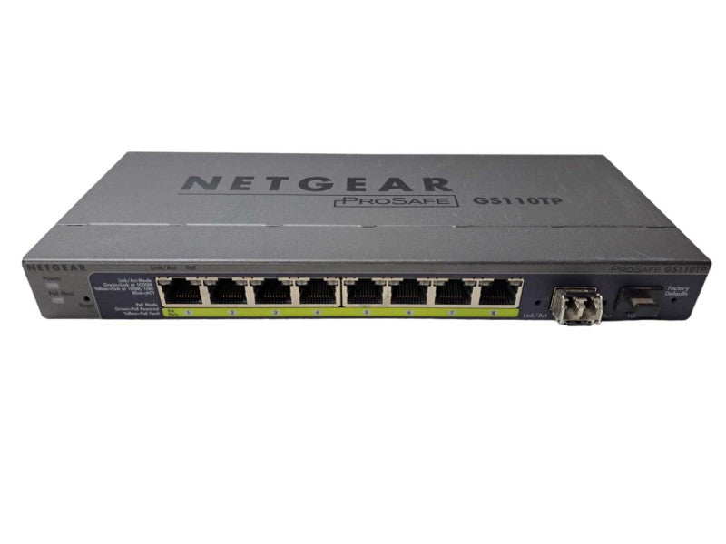 Netgear Prosafe GS110TP | 8-Port Gigabit PoE | 2x SFP Network Switch )
