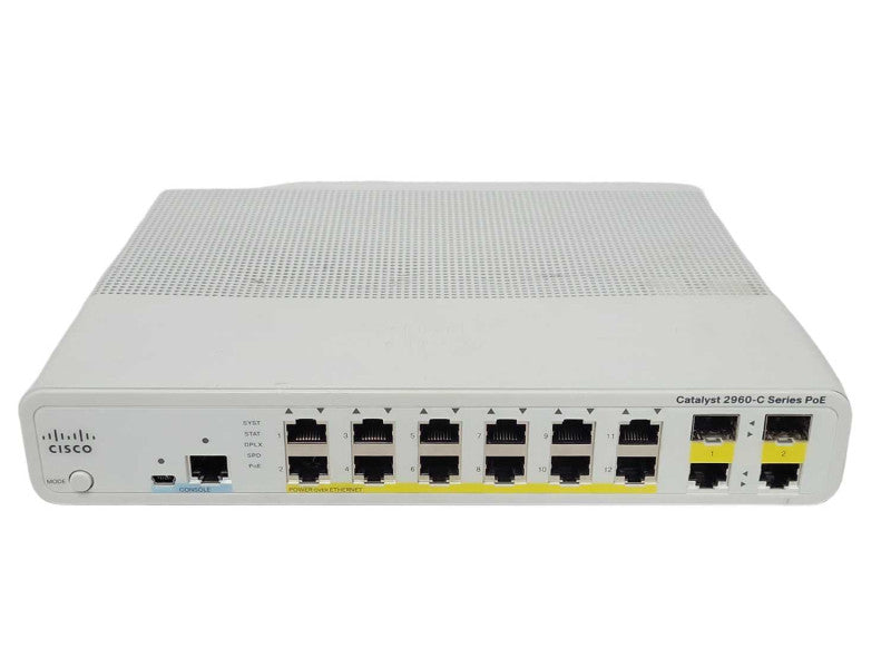 Cisco Catalyst 2960-C Series POE 12 Ports Network Switch WS-C2960C-12PC-L _