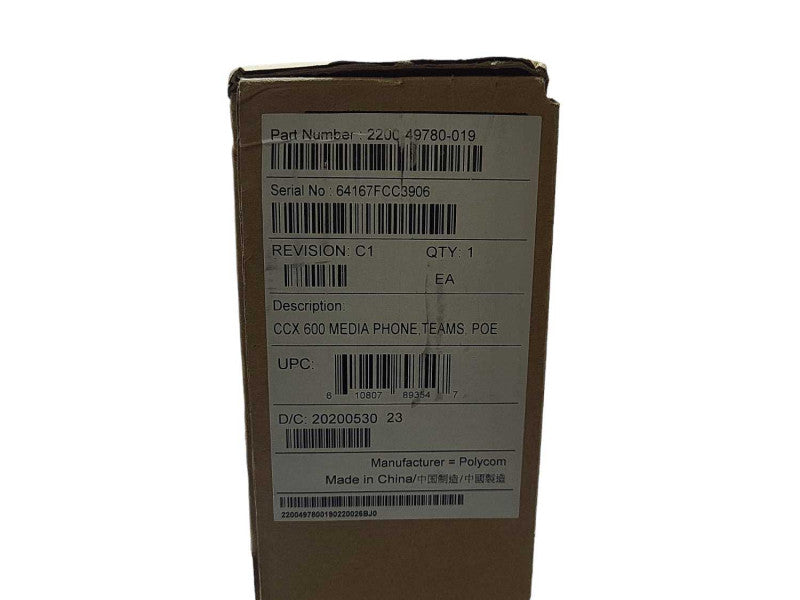 Poly CCX 600 Business PoE IP Phone Microsoft Teams 2200-49780-019 OpenBox $