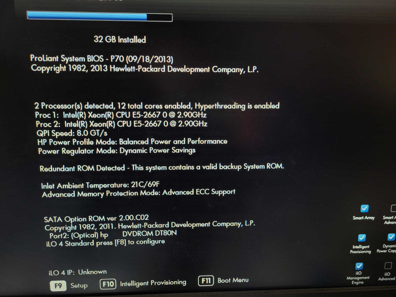 HP ProLiant DL380p Gen8 E5-2667 0 @ 2.9GHz 32GB ECC DDR3 P420i 2.5\\" $