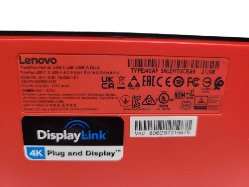 Lenovo ThinkPad hybrid USB-C with USB-A Dock +  Power Adapter Q%