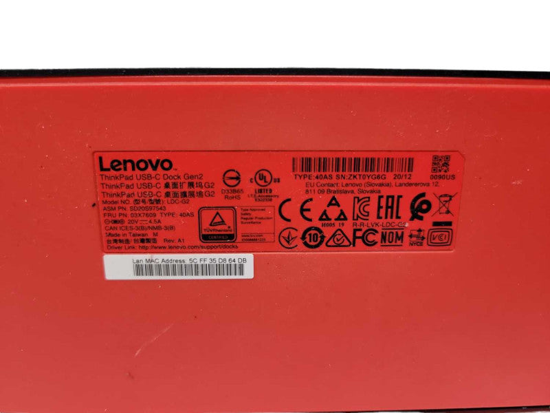 Lenovo ThinkPad USB-C Dock Gen 2 + Power Adapter %