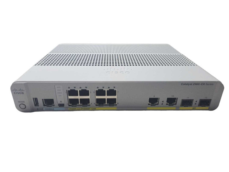 Cisco WS-C2960CX-8PC-L | 8 Port Gigabit PoE+ 124W 2x SFP | Silent Switch )