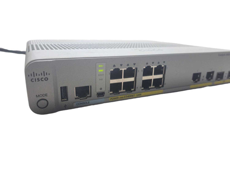 Cisco WS-C2960CX-8PC-L | 8 Port Gigabit PoE+ 124W 2x SFP | Silent Switch )