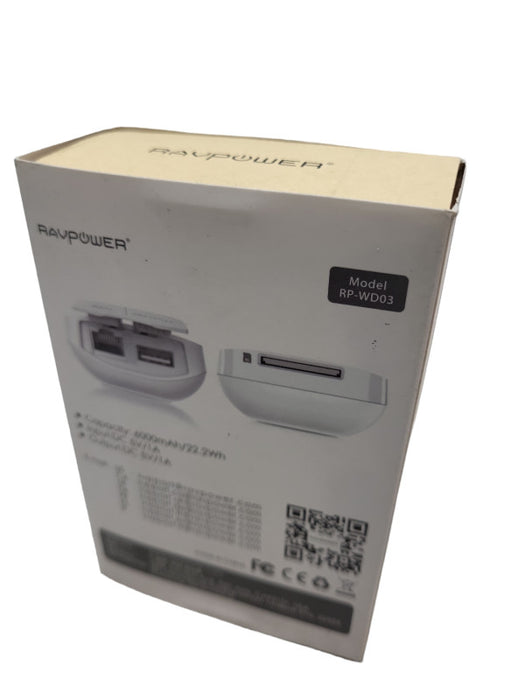 RAVPower FileHub RP-WD03 White All-in-One Wireless Router w/ 6000mAh Power  &