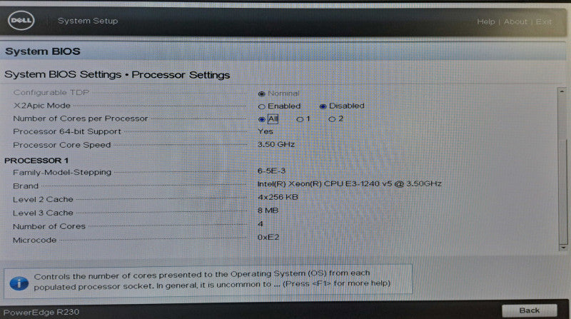 Dell PE R230 Server | Xeon E3-1240 v5 @ 3.50GHz 32GB DDR4 H330 Raid 1x PSU )