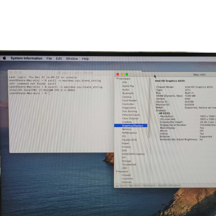 Apple Mac Mini Late 2012 i7-3615QM @ 2.30GHz CPU 10GB RAM 1TB Hard Drive  -