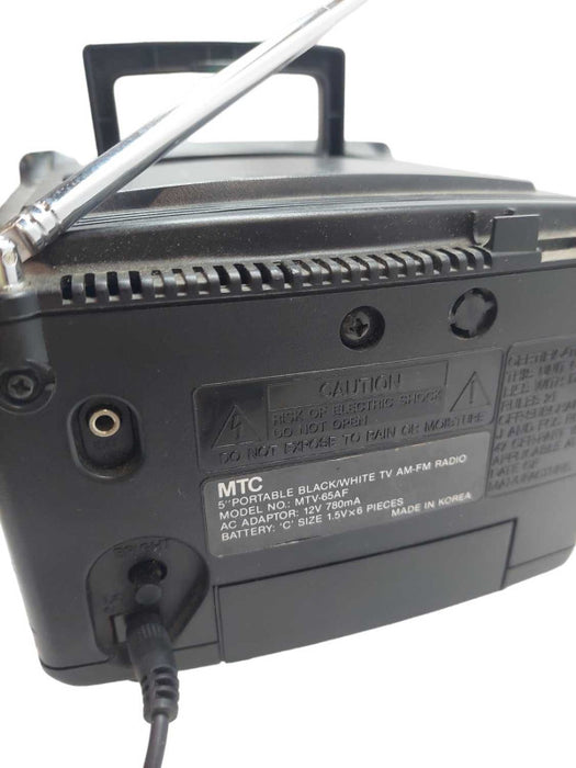 MTC 5\\" Portable TV Black/White AM/FM Radio UHF Model: MTV-65AF â