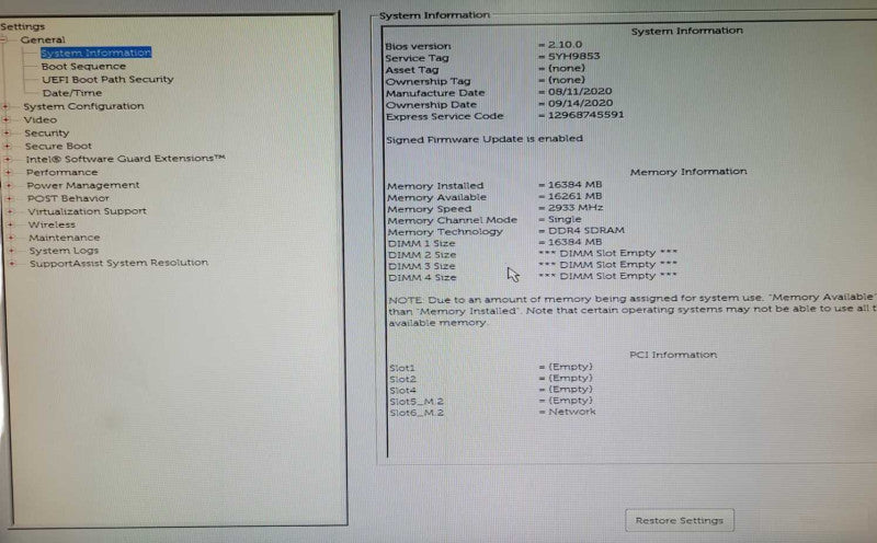 Dell XPS 8940 Tower PC, Core I7-10700 2.9GHz, 16GB DDR4, 3TB HDD _