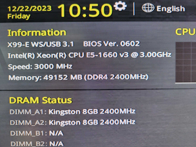 Intel Xeon E5-1660 v3 | ASUS X99-E WS/USB 3.1 | 16GB RAM | CORSAIR RM750W PSU %